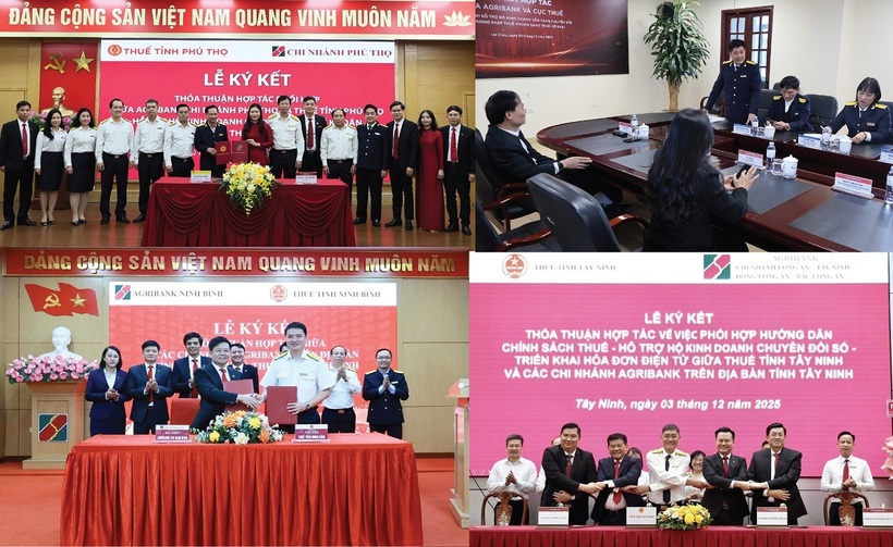 Các chi nhánh Agribank tổ chức ký kết Thỏa thuận hợp tác với Thuế các tỉnh, thành phố