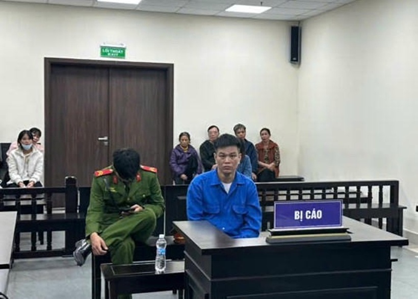 Bị cáo Lưu Bá Đoàn tại phiên tòa. Ản: Báo Pháp luật.