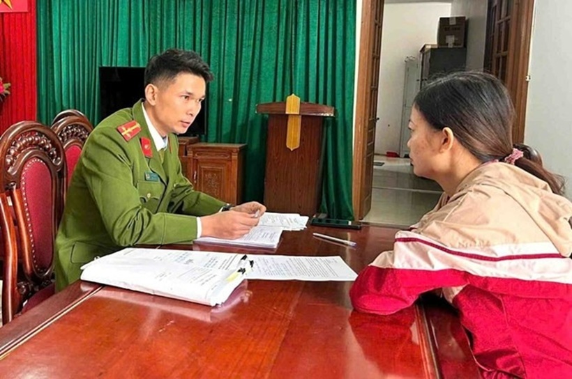 Bị can Đoàn Thị Mùi tại Cơ quan Cảnh sát điều tra. Ảnh: Lao động