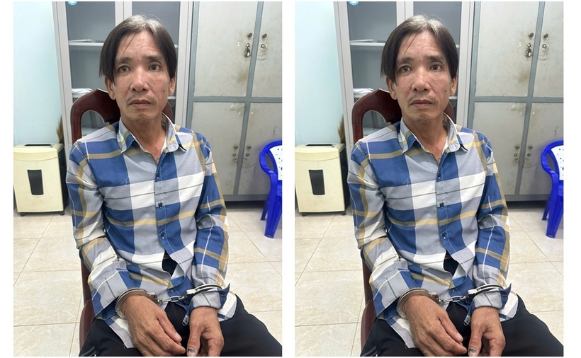 Đối tượng Trương Văn Hiểu tại cơ quan Cảnh sát điều tra. (Ảnh: Công an tỉnh Đồng Tháp)