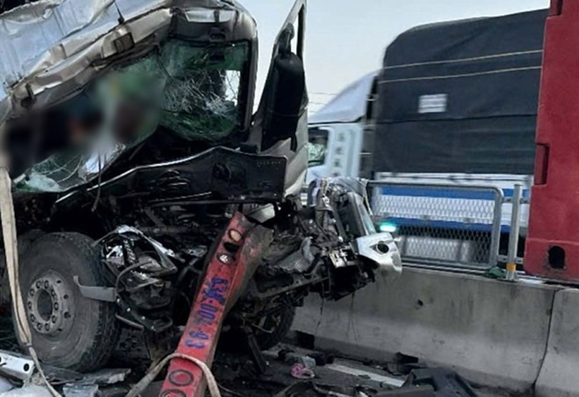 Hiện trường vụ tai nạn. Ảnh: Báo Người lao động.