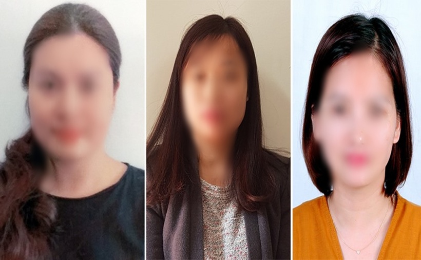 Ba đối tượng Dương, Đ, Giang (lần lượt từ trái qua phải). (Ảnh: Công an tỉnh Hải Dương)