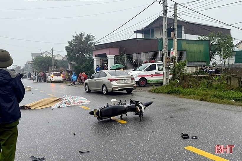 Hiện trường vụ tai nạn. Ảnh: Báo Hà Tĩnh.