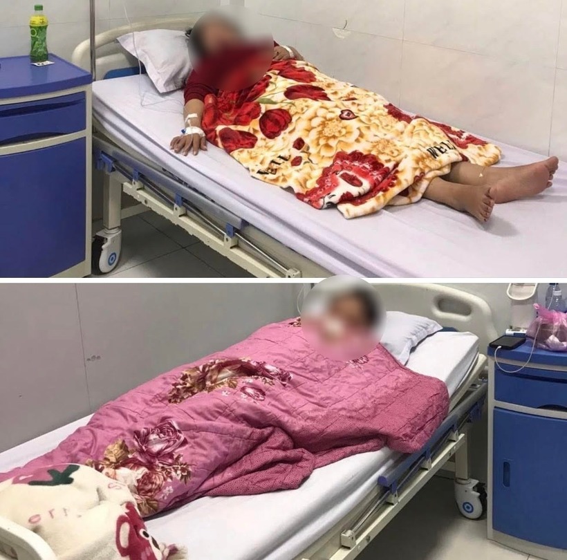 2 trong số bệnh nhân đang nằm điều trị. Ảnh: Dân Việt