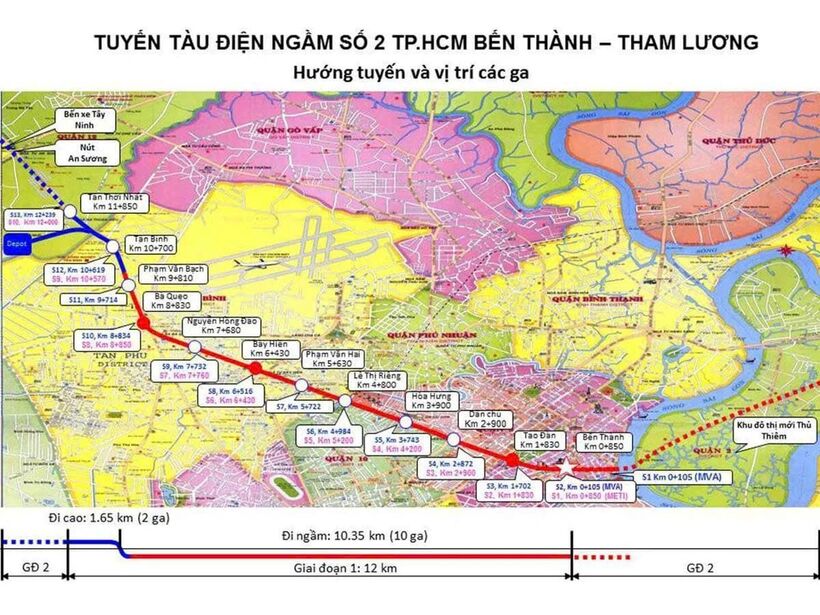 Metro số 2 (Bến Thành - Tham Lương) dài hơn 11km, đã hoàn thành GPMB, TP.HCM tự tin có thể hoàn thành trong 5 năm