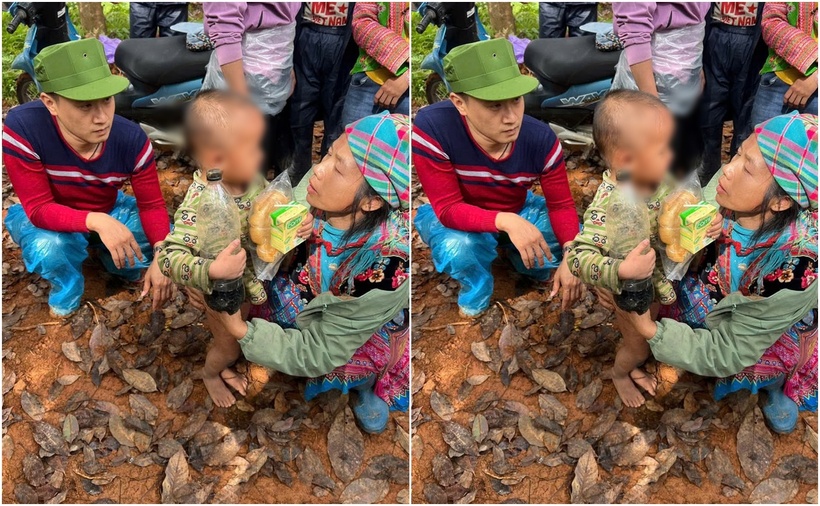 Bé trai được tìm thấy với nhiều vết bầm, xước trên cơ thể. (Ảnh: Tiền phong)