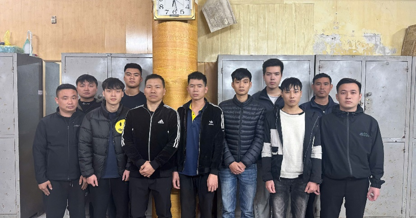 Các đối tượng tại Cơ quan Cảnh sát điều tra.