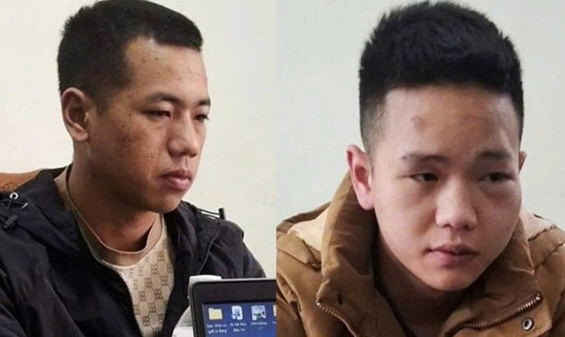 Hai anh em ruột Phan Văn Thuận và Phan Văn Hoà tại cơ quan công an. Ảnh: VTC News