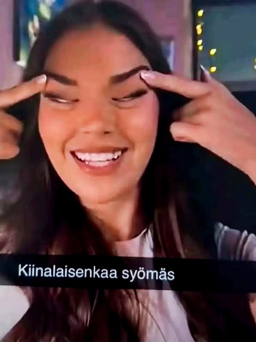 Bức ảnh được cho mang ý phân biệt chủng tộc của Miss Finland Sarah Dzafce. Ảnh: Helsinki Times