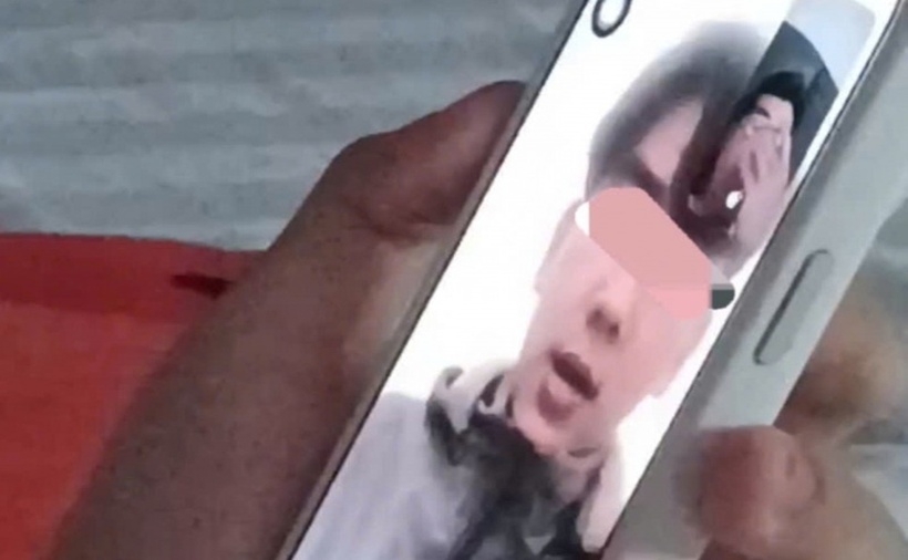 Ảnh cắt từ clip cuộc gọi của nam sinh với gia đình. (Ảnh: Công an nhân dân)