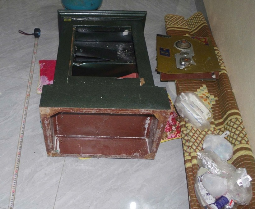 Hiện trường vụ phá két sắt, trộm cắp. Ảnh: Công an Ninh Bình