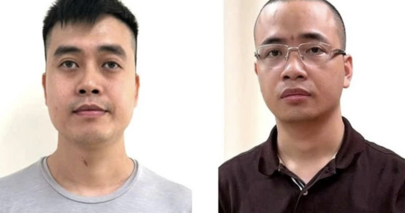 Bị can Hoàng Quang Thịnh (trái) và La Khắc Minh. (Ảnh: Bộ Công an)