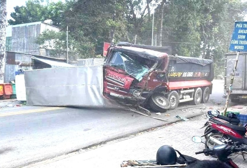 Hiện trường vụ tai nạn. Ảnh: Báo Tiền phong.