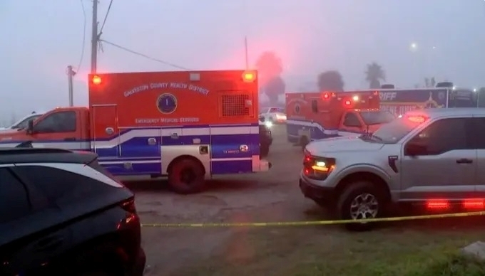 Hiện trường vụ tai nạn được phong toả. Ảnh : KTRK