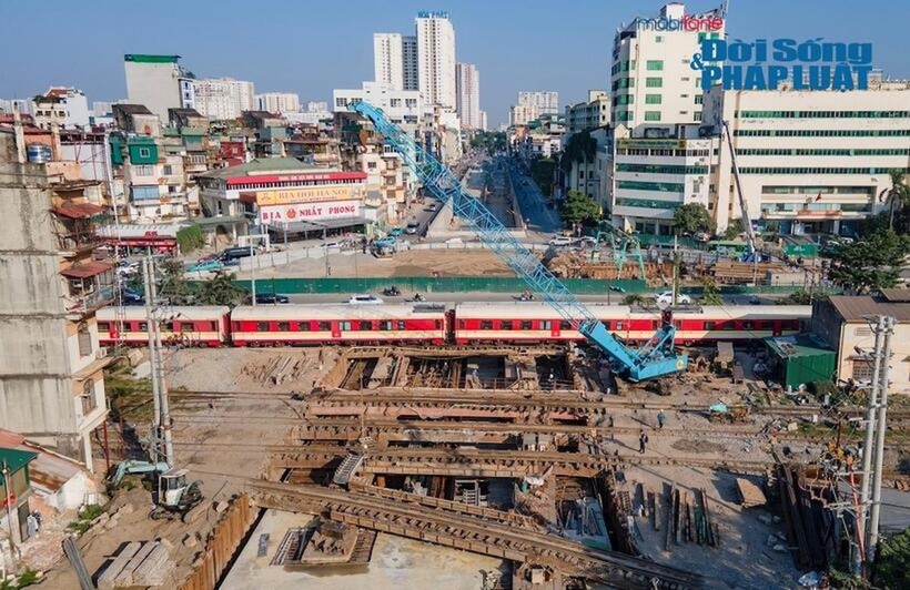 Thi công hầm chui Giải Phóng - Kim Đồng