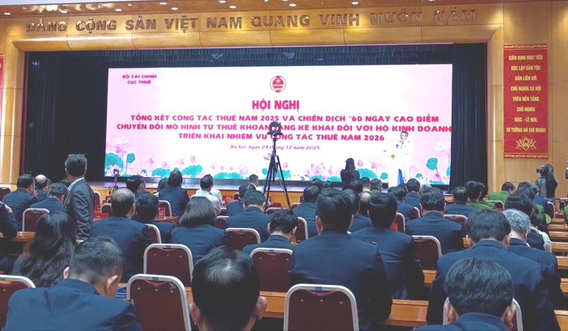 Quang cảnh hội nghị tổng kết công tác thuế. Ảnh: SGGP.