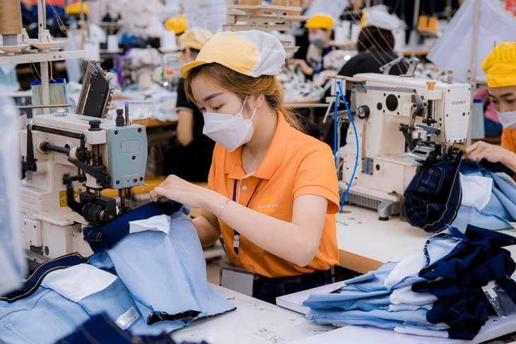 Công nhân một nhà máy may mặc ở Nghệ An. (Ảnh: Tuổi trẻ)