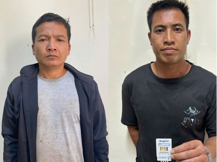 Dương Văn Thành và Tống Xuân Thành tại Cơ quan Công an. Ảnh: Công an tỉnh Ninh Bình