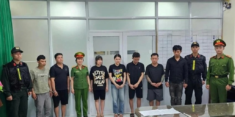 Các đối tượng trong đường dây sản xuất thịt bò giả. Ảnh: Báo Dân trí.