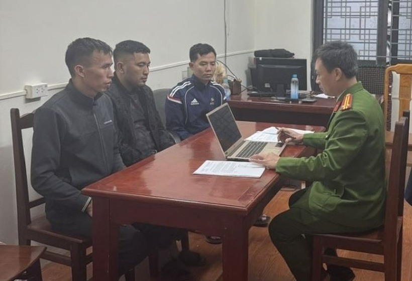 3 đối tượng vừa bị công an khởi tố. Ảnh: Công an Phú Thọ