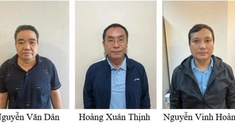 Nguyễn Văn Dân và một số bị can trong vụ án. (Ảnh: Bộ Công an)