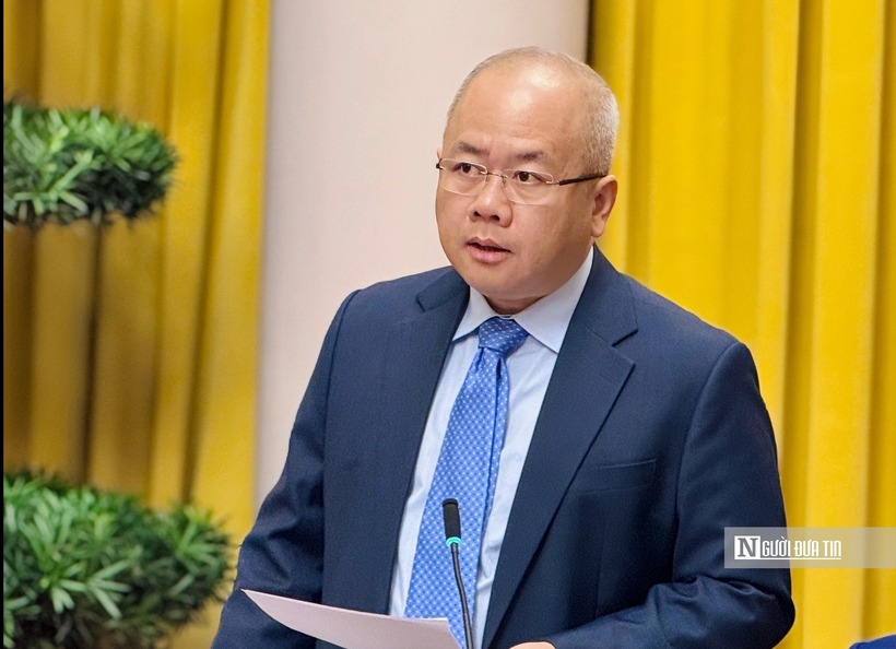Ông Đỗ Thành Trung - Thứ trưởng Bộ Tài chính tại họp báo.