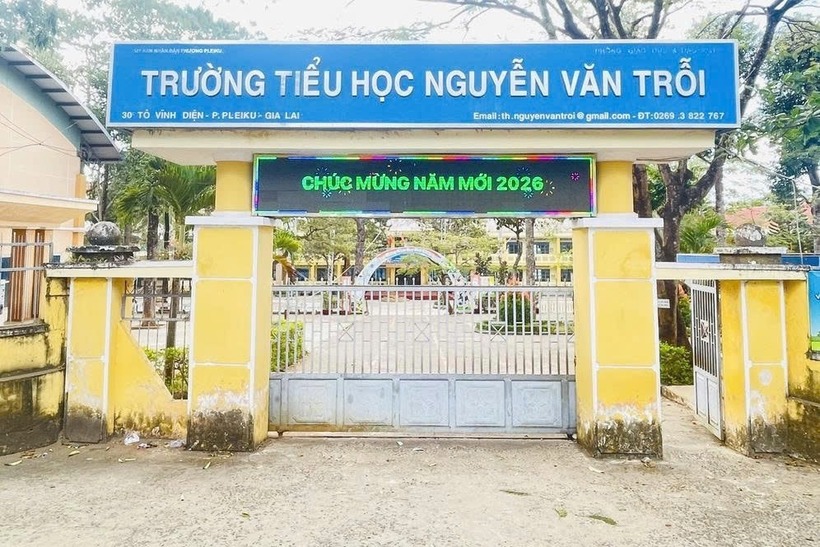 Trường Tiểu học Nguyễn Văn Trỗi, phường Pleiku (tỉnh Gia Lai). Ảnh: Nhà báo & Công luận.