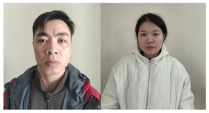 Vợ chồng Bùi Thị Linh. Ảnh: Công an Thanh Hóa