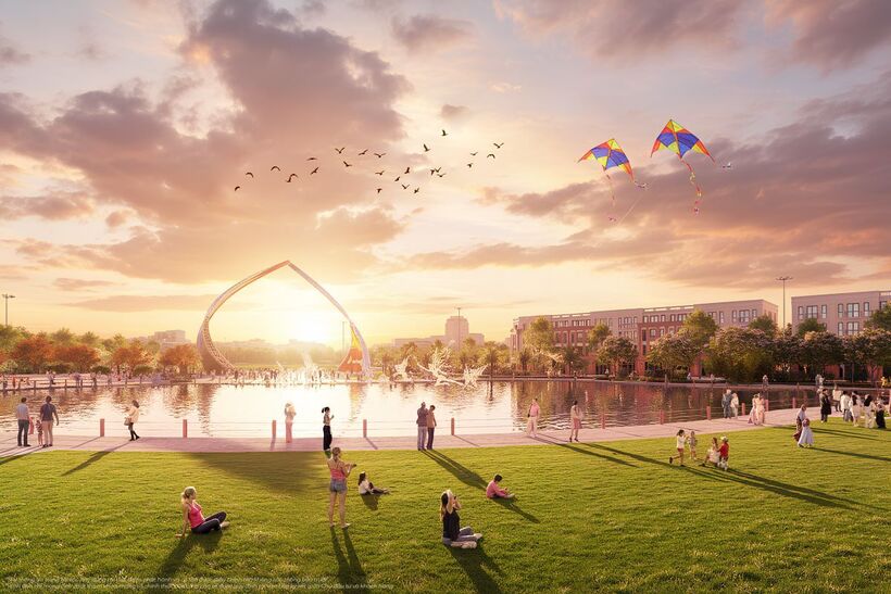 Vinhomes Green Paradise dành phần lớn diện tích cho không gian mở, cây xanh, mặt nước,…