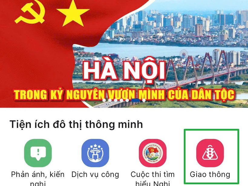 Công dân vào mục Giao thông - Thông báo phạt nguội trên ứng dụng iHanoi để kiểm tra thông tin.