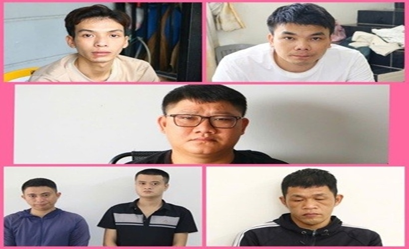 6 đối tượng bị bắt tạm giam. (Ảnh: Công an tỉnh Đồng Tháp)