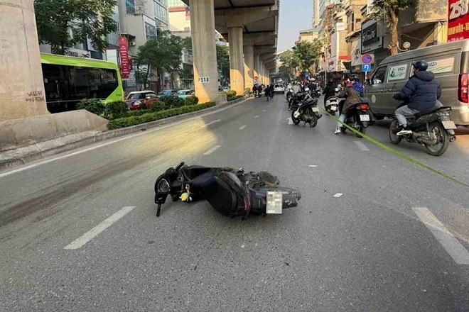 Chiếc xe máy của nạn nhân. (Ảnh: Lao động)