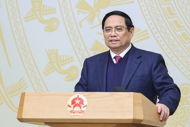 Thủ tướng Phạm Minh Chính phát biểu tại Hội nghị toàn quốc thúc đẩy đầu tư công năm 2025 và năm 2026. (Ảnh: VGP).