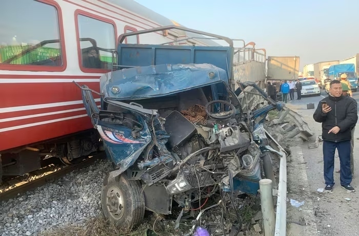 Hiện trường vụ tai nạn. (Ảnh: VTC News).