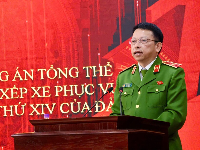 Thiếu tướng Nguyễn Hồng Ky, Phó Giám đốc CATP phát biểu chỉ đạo hội nghị.