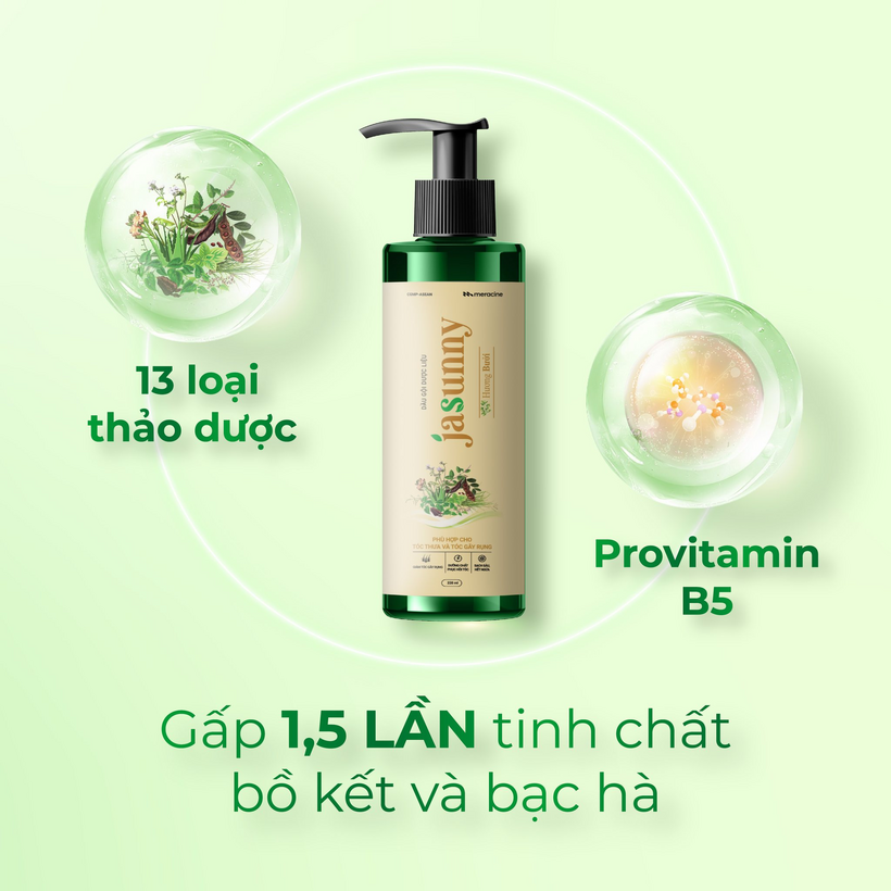 Công thức 1,5X kết hợp Provitamin B5 kích thích và nuôi dưỡng tóc dày khỏe.