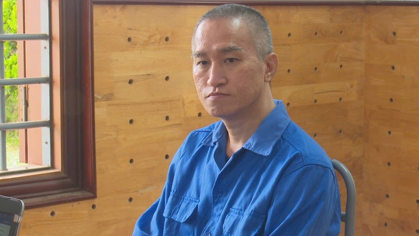 Đỗ Thanh Tâm tại cơ quan công an. Ảnh: Công an tỉnh Vĩnh Long.
