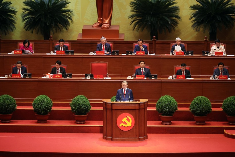 Nhìn lại 40 năm đổi mới, Tổng Bí thư cho biết, nhiều bài học kinh nghiệm quý báu đã được đúc kết - Ảnh: VGP/Nhật Bắc