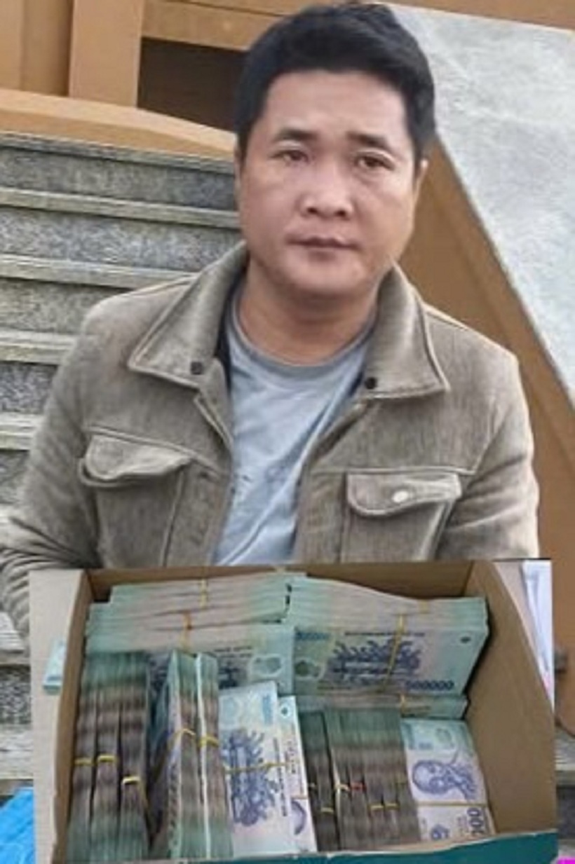 Đối tượng Trần Minh Vũ cùng tang vật. Ảnh: Công an tỉnh Thanh Hóa.