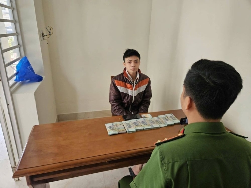 Nguyễn Trọng Sang tại cơ quan công an. Ảnh: Cổng thông tin điện tử Công an TP Đà Nẵng