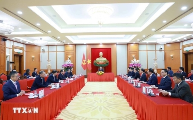 Quang cảnh cuộc hội đàm (Ảnh: TTXVN).