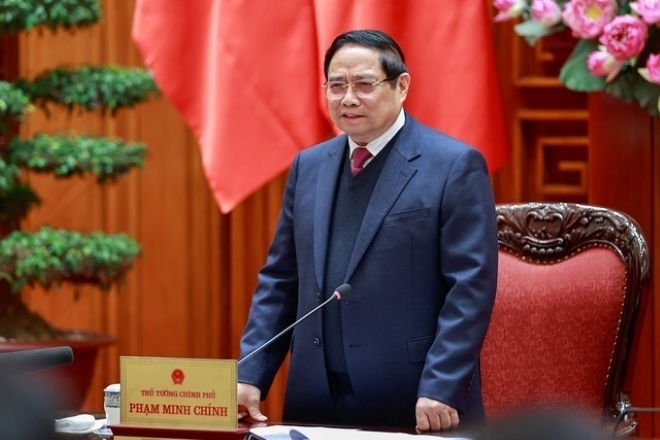 Thủ tướng Chính phủ Phạm Minh Chính phát biểu tại cuộc họp (Ảnh: VGP).