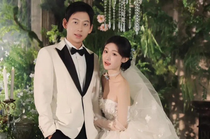 Trần Tuyết Ngưng tổ chức lễ cưới chỉ 1 tuần trước khi sóng gió nổ ra. Ảnh: Sohu.