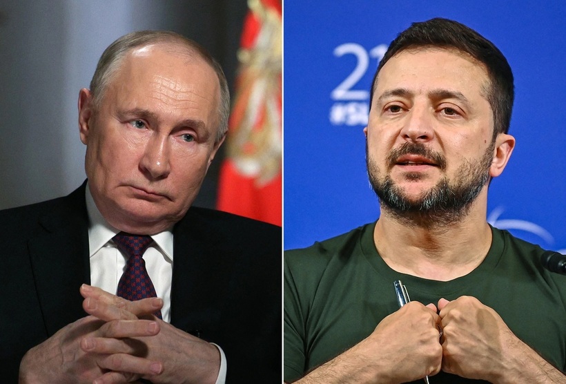 Tổng thống Nga Vladimir Putin và Tổng thống Ukraine Volodymyr Zelensky (Ảnh: Reuters).