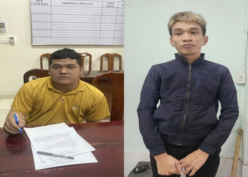 Đối tượng Nguyễn Hoàng Lam (trái), Phan Văn Giỏi (phải). Ảnh: Cổng thông tin Công an tỉnh Đồng Nai