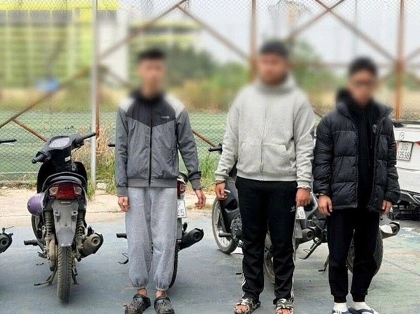 Các đối tượng bị bắt giữ. Ảnh: Công an TP Hà Nội.