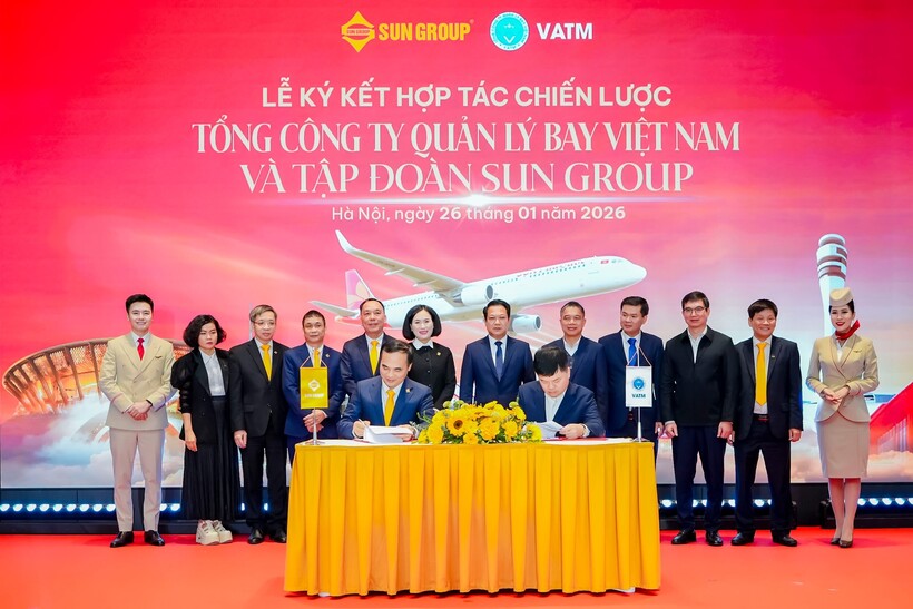 Lễ ký kết hợp tác chiến lược giữa Sun Group và VATM