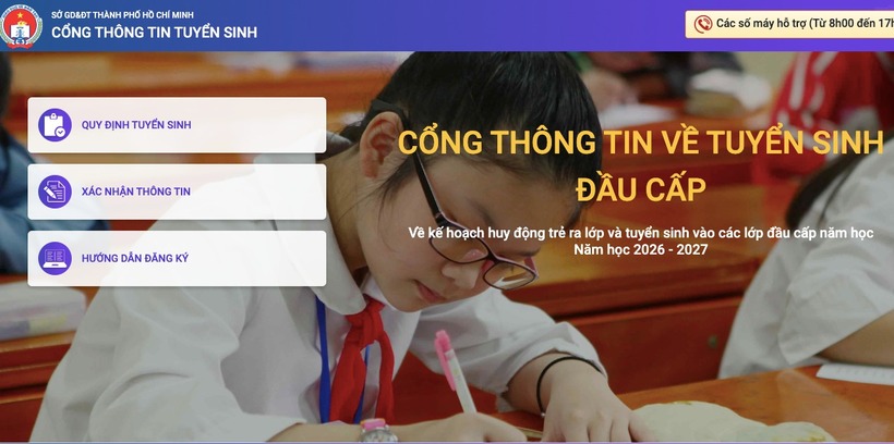 Nhiều phụ huynh có con sắp vào lớp 1 và lớp 6 tại TP.HCM phản ánh không thể truy cập vào hệ thống tuyển sinh đầu cấp. (Ảnh: Sở GD&ĐT TP.HCM)