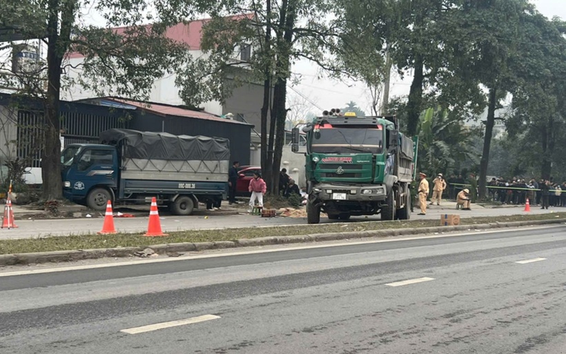 Hiện trường vụ tai nạn giao thông tại Thái Nguyên. (Ảnh: VietnamNet)