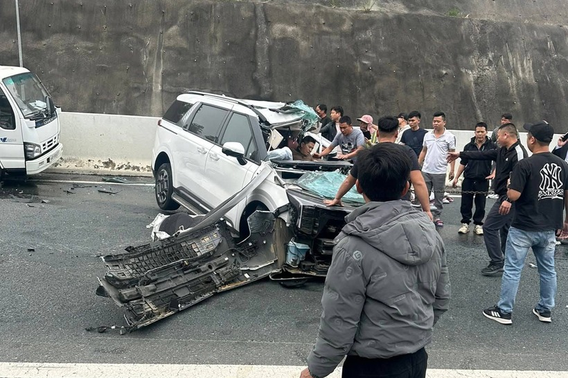 Hiện trường vụ tai nạn. (Ảnh: VietnamNet)